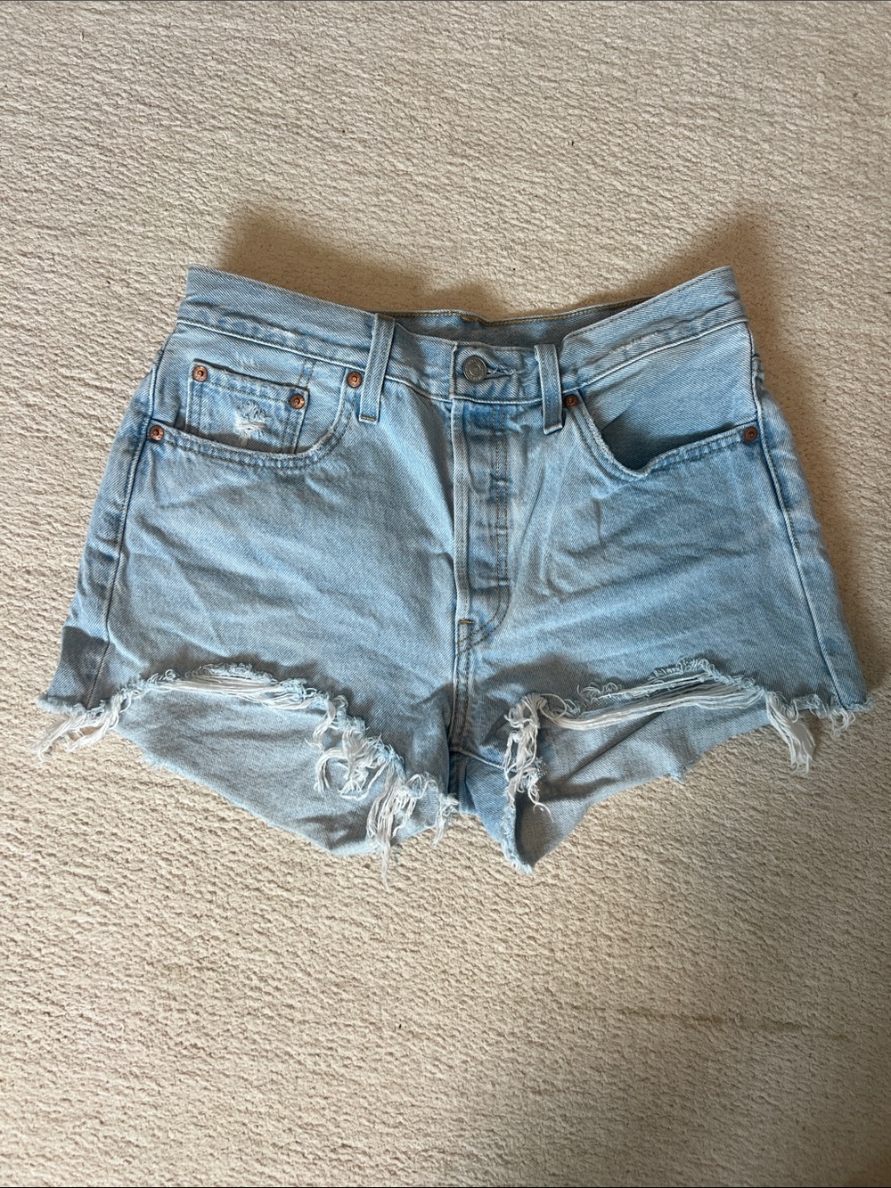 Levi's Light Blue 501 Denim Shorts